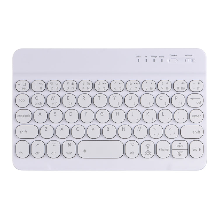 HY006D Round Keys Detachable Bluetooth Keyboard Leather Tablet Case with Colorful Backlight & Holder for iPad mini 6(Light Purple) - For iPad mini by buy2fix | Online Shopping UK | buy2fix