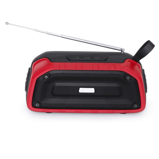 New Rixing NR-906FM TWS Waterproof Bluetooth Speaker Support Hands-free Call / FM with Handle & Antenna(Red) - Desktop Speaker by NewRixing | Online Shopping UK | buy2fix