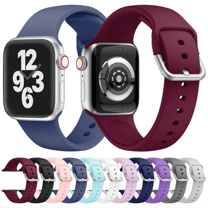 Single-color Silicone Buckle Strap Watch Band For Apple Watch Series 9&8&7 41mm / SE 3&SE 2&6&SE&5&4 40mm / 3&2&1 38mm(Lavender) - Watch Bands by buy2fix | Online Shopping UK | buy2fix