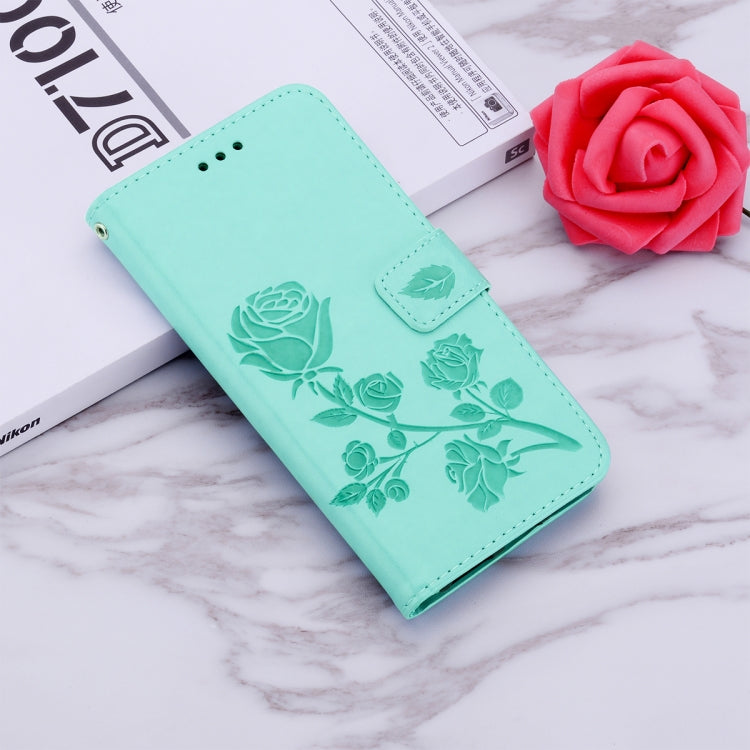 For iPhone 13 Pro Max Rose Embossed Horizontal Flip PU Leather Case with Holder & Card Slots & Wallet (Green) - iPhone 13 Pro Max Cases by buy2fix | Online Shopping UK | buy2fix