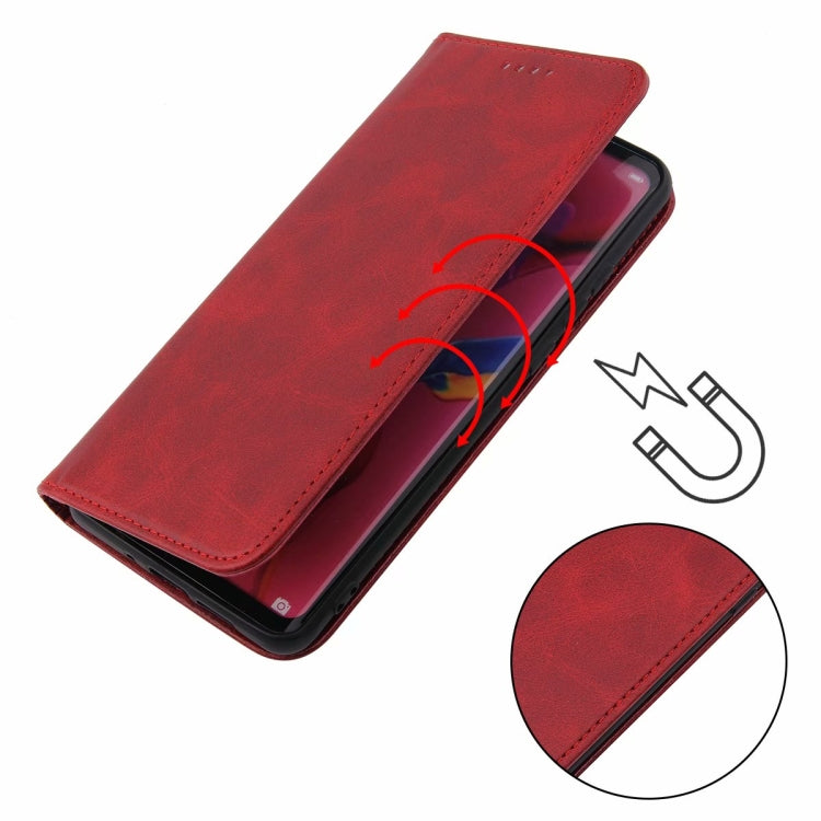 For Xiaomi Redmi Note 9 Calf Texture Magnetic Horizontal Flip Leather Case with Holder & Card Slots & Wallet(Red) - Xiaomi Cases by buy2fix | Online Shopping UK | buy2fix