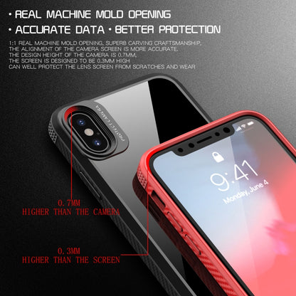 For iPhone XS Max MG Series Carbon Fiber TPU + Clear PC Four-corner Airbag Shockproof Case(Blue) - More iPhone Cases by buy2fix | Online Shopping UK | buy2fix