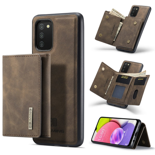 For Samsung Galaxy A03s 166mm DG.MING M1 Series 3-Fold Multi Card Wallet  Back Cover Shockproof Case with Holder Function(Coffee) - Galaxy Phone Cases by DG.MING | Online Shopping UK | buy2fix