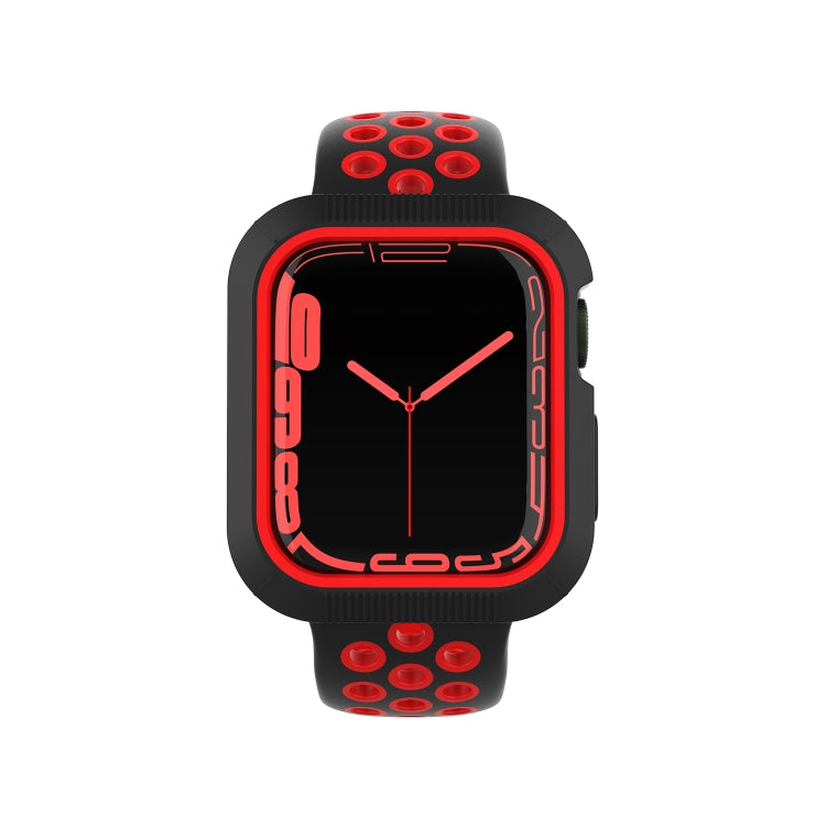 Shockproof PC Protective Case For Apple Watch Series 8 / 7 41mm / 6&SE&5&4 40mm / 3&2&1 38mm(Black + Red) - Watch Cases by buy2fix | Online Shopping UK | buy2fix