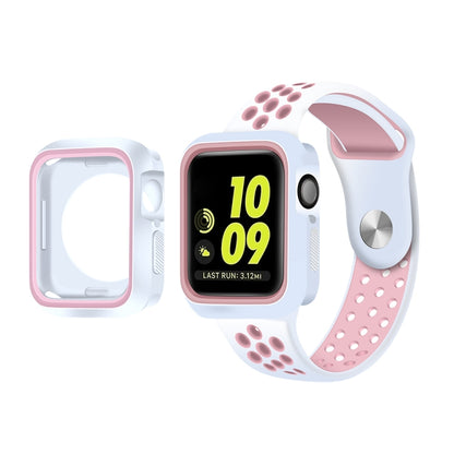 Two-color Shockproof Protective Case For Apple Watch Series 9 / 8 / 7 41mm(Light Pink) - Watch Cases by buy2fix | Online Shopping UK | buy2fix