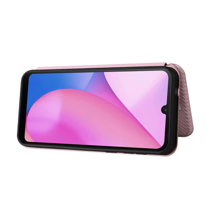 For Blackview Oscal C20 Carbon Fiber Texture Horizontal Flip Leather Phone Case with Card Slot(Pink) - More Brand by buy2fix | Online Shopping UK | buy2fix