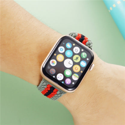 Adjustable Striped Woven Nylon Strap Watch Band For Apple Watch Ultra 49mm&Watch Ultra 2 49mm / Series 9&8&7 45mm / SE 3&SE 2&6&SE&5&4 44mm / 3&2&1 42mm(Coffee) - Watch Bands by buy2fix | Online Shopping UK | buy2fix