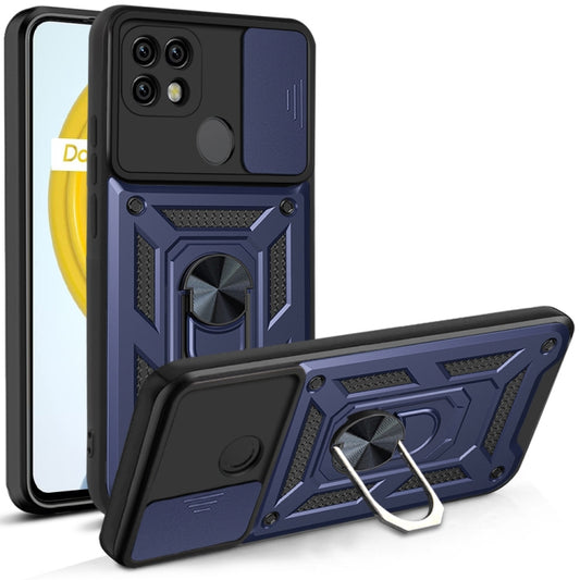 For OPPO Realme C21/C20/C11 2021 Sliding Camera Cover Design TPU+PC Phone Protective Case(Blue) - Realme Cases by buy2fix | Online Shopping UK | buy2fix