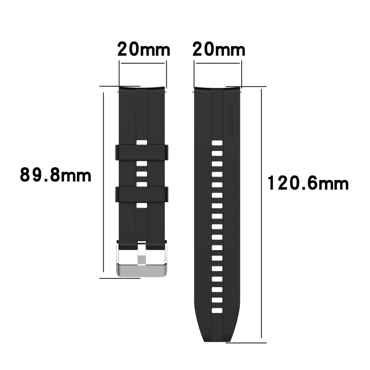 For Huawei Watch GT 3 42mm 20mm Silicone Silver Buckle Watch Band(Dark Green) - Watch Bands by buy2fix | Online Shopping UK | buy2fix