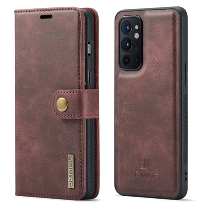 For OnePlus 9RT 5G DG.MING Crazy Horse Texture Detachable Magnetic Leather Phone Case(Red) - OnePlus Cases by DG.MING | Online Shopping UK | buy2fix