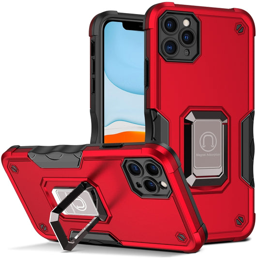 For iPhone 12 Pro Max Ring Holder Non-slip Armor Phone Case(Red) - iPhone 12 Pro Max Cases by buy2fix | Online Shopping UK | buy2fix