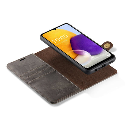 For Samsung Galaxy A13 4G DG.MING Crazy Horse Texture Detachable Magnetic Leather Phone Case(Grey) - Galaxy Phone Cases by DG.MING | Online Shopping UK | buy2fix