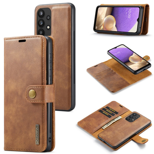 For Samsung Galaxy A33 5G DG.MING Crazy Horse Texture Detachable Magnetic Leather Phone Case(Brown) - Galaxy Phone Cases by DG.MING | Online Shopping UK | buy2fix