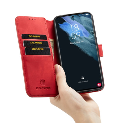 For Samsung Galaxy S22 DG.MING Retro Oil Side Horizontal Flip Leather Case with Holder & Card Slots & Wallet(Red) - Galaxy S22 5G Cases by DG.MING | Online Shopping UK | buy2fix