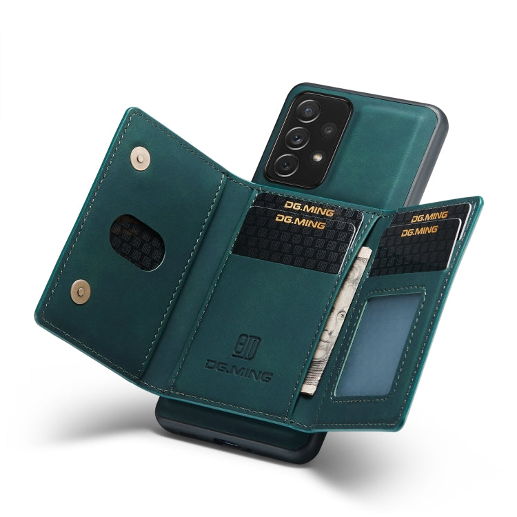 For Samsung Galaxy A33 5G DG.MING M2 Series 3-Fold Multi Card Bag Phone Case(Green) - Galaxy Phone Cases by DG.MING | Online Shopping UK | buy2fix