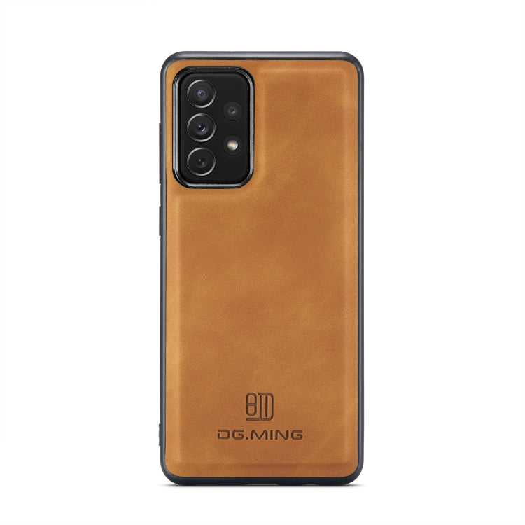 For Samsung Galaxy A33 5G DG.MING M2 Series 3-Fold Multi Card Bag Phone Case(Brown) - Galaxy Phone Cases by DG.MING | Online Shopping UK | buy2fix