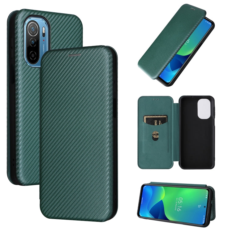 For Ulefone Note 13P Carbon Fiber Texture Horizontal Flip PU Phone Case(Green) - Ulefone Cases by buy2fix | Online Shopping UK | buy2fix