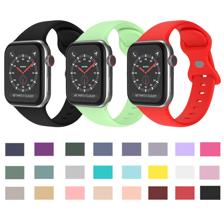 Butterfly Buckle Silicone Watch Band, Size: L For Apple Watch Ultra 49mm&Watch Ultra 2 49mm / Series 9&8&7 45mm / SE 3&SE 2&6&SE&5&4 44mm / 3&2&1 42mm(Rock Grey) - Watch Bands by buy2fix | Online Shopping UK | buy2fix