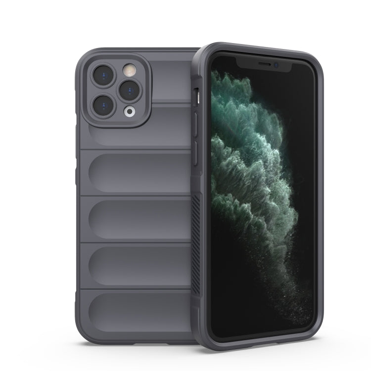 For iPhone 11 Pro Magic Shield TPU + Flannel Phone Case (Dark Grey) - iPhone 11 Pro Cases by buy2fix | Online Shopping UK | buy2fix