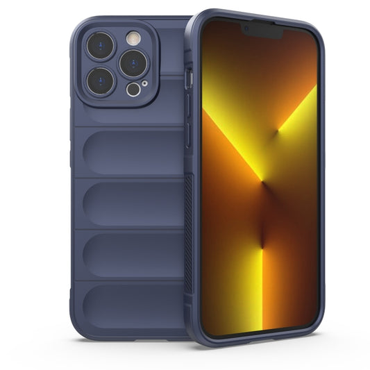 For iPhone 13 Pro Max Magic Shield TPU + Flannel Phone Case (Dark Blue) - iPhone 13 Pro Max Cases by buy2fix | Online Shopping UK | buy2fix