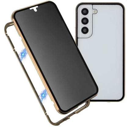 For Samsung Galaxy S21+ 5G Anti-peeping Magnetic Double-sided Tempered Glass Phone Case(Gold) - Galaxy S21+ 5G Cases by buy2fix | Online Shopping UK | buy2fix