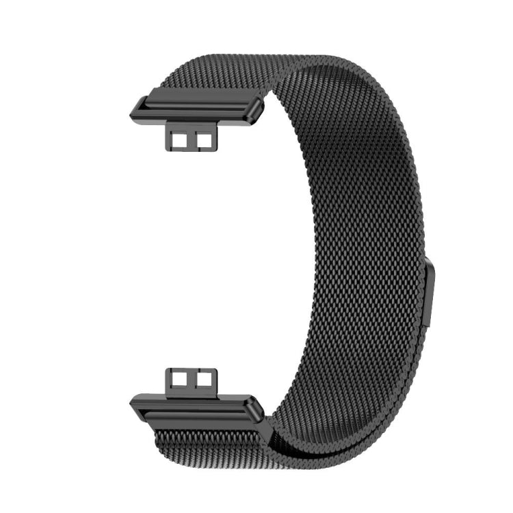 For Huawei Watch Fit Mijobs Milan Magnetic Stainless Steel Watch Band(Black) - Watch Bands by MIJOBS | Online Shopping UK | buy2fix