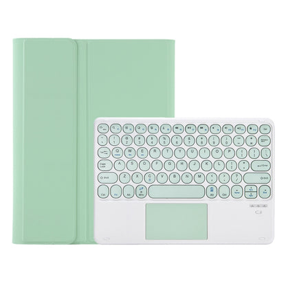 YA610B-A Candy Color Skin Feel Texture Round Keycap Bluetooth Keyboard Leather Case with Touchpad For Samsung Galaxy Tab S6 Lite 10.4 inch SM-P610 / SM-P615(Light Green) - Samsung Keyboard by buy2fix | Online Shopping UK | buy2fix