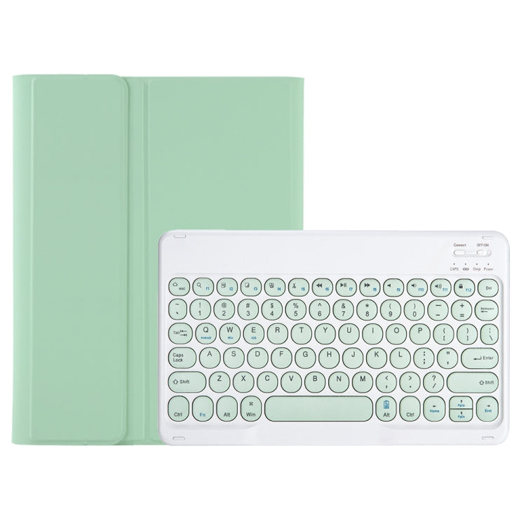 YA08B Candy Color Skin Feel Texture Round Keycap Bluetooth Keyboard Leather Case For Samsung Galaxy Tab A8 10.5 2021 SM-X200 / SM-X205(Light Green) - Samsung Keyboard by buy2fix | Online Shopping UK | buy2fix