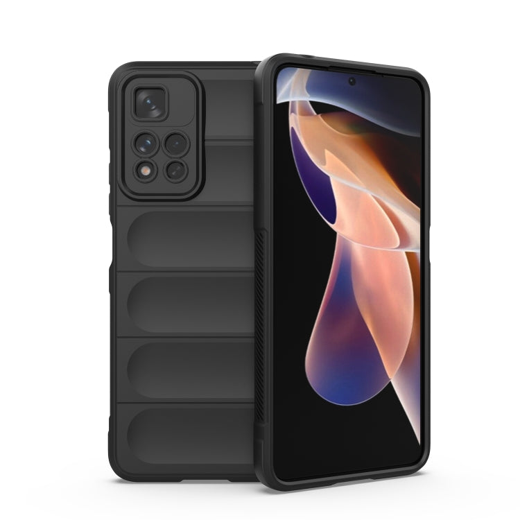 For Xiaomi Redmi Note 11 Pro 5G Chinese Magic Shield TPU + Flannel Phone Case(Black) - Xiaomi Cases by buy2fix | Online Shopping UK | buy2fix