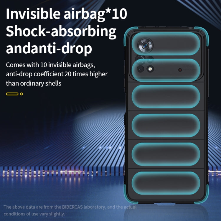 For Xiaomi Poco X4 Pro 5G Magic Shield TPU + Flannel Phone Case(Dark Green) - Xiaomi Cases by buy2fix | Online Shopping UK | buy2fix