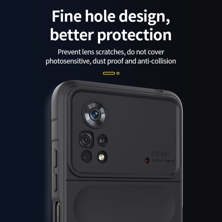 For Xiaomi Poco X4 Pro 5G Magic Shield TPU + Flannel Phone Case(Grey) - Xiaomi Cases by buy2fix | Online Shopping UK | buy2fix