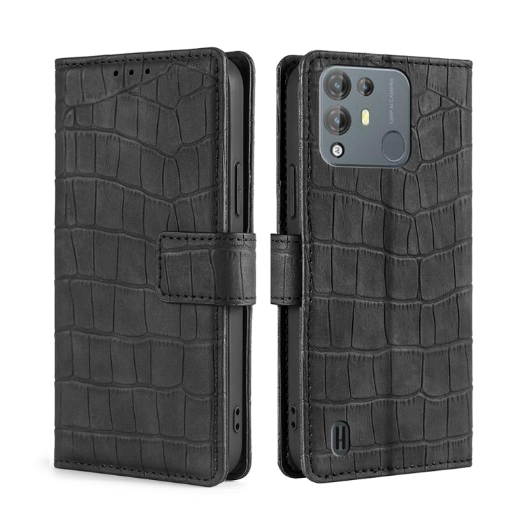 For Blackview A55 Pro Skin Feel Crocodile Magnetic Clasp Leather Phone Case(Black) - More Brand by buy2fix | Online Shopping UK | buy2fix