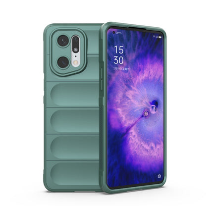 For OPPO Find X5 Pro Magic Shield TPU + Flannel Phone Case(Dark Green) - OPPO Cases by buy2fix | Online Shopping UK | buy2fix