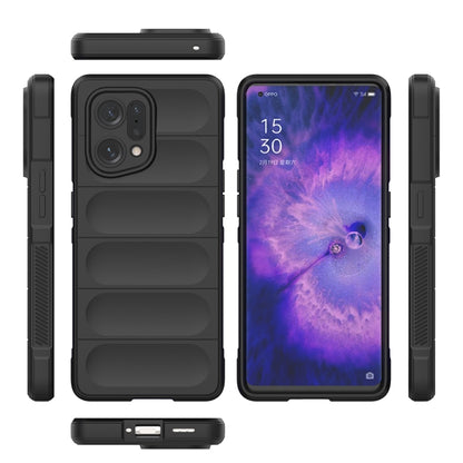 For OPPO Find X5 Magic Shield TPU + Flannel Phone Case(Dark Grey) - OPPO Cases by buy2fix | Online Shopping UK | buy2fix