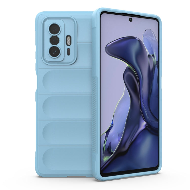 For Xiaomi 11T Magic Shield TPU + Flannel Phone Case(Light Blue) - Xiaomi Cases by buy2fix | Online Shopping UK | buy2fix