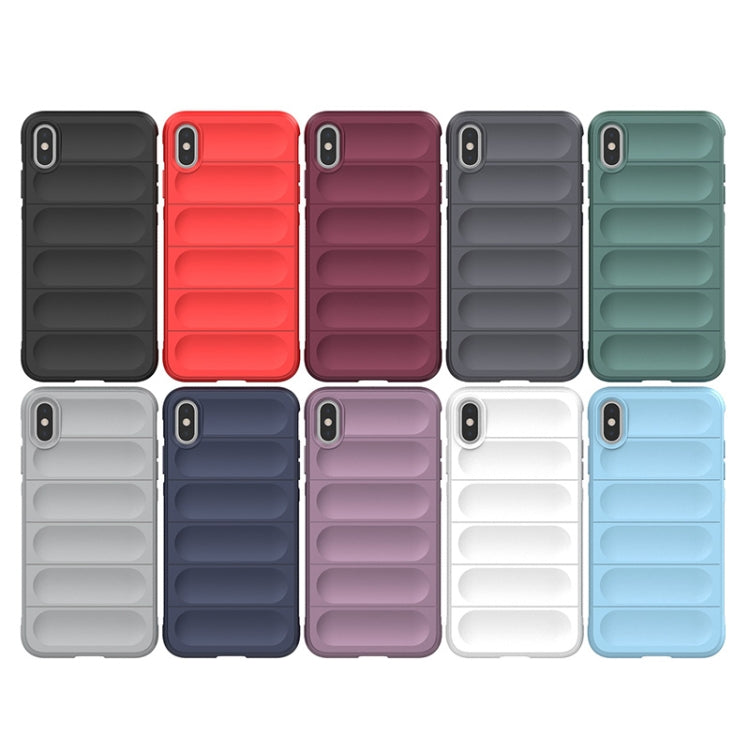 For iPhone X / XS Magic Shield TPU + Flannel Phone Case(Wine Red) - More iPhone Cases by buy2fix | Online Shopping UK | buy2fix