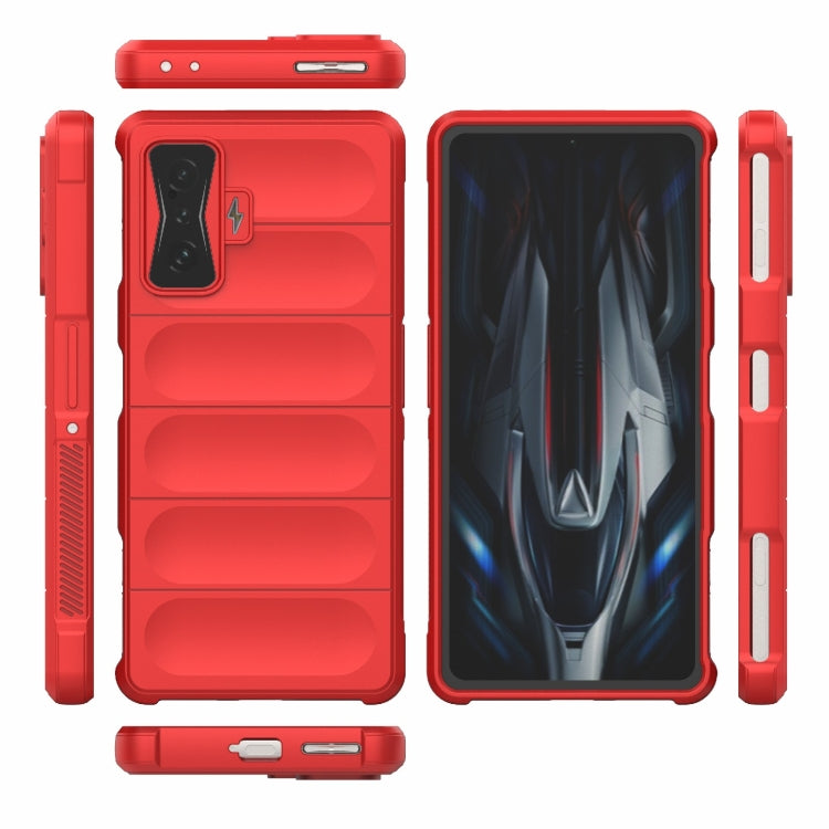 For Xiaomi Redmi K50 Gaming Magic Shield TPU + Flannel Phone Case(Red) - Xiaomi Cases by buy2fix | Online Shopping UK | buy2fix