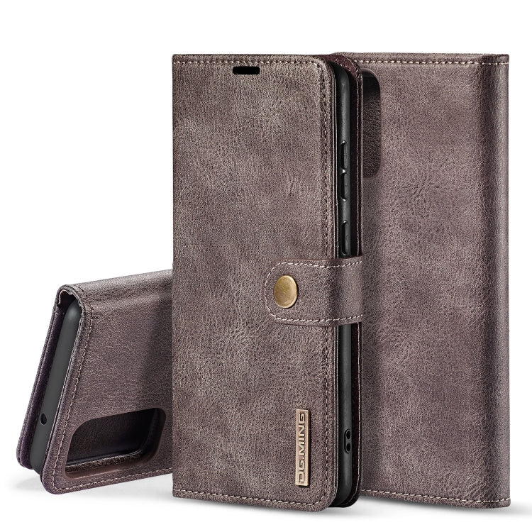 For Galaxy S20 Ultra DG.MING Crazy Horse Texture Flip Detachable Magnetic Leather Case with Holder & Card Slots & Wallet(Grey) - Galaxy Phone Cases by DG.MING | Online Shopping UK | buy2fix