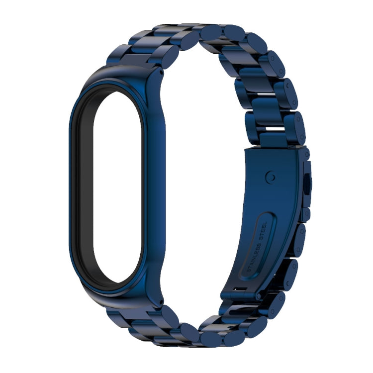 For Xiaomi Mi Band 7 / 7 NFC MIJOBS CS Three-Bead Metal Stainless Steel Watch Band(Blue) - Watch Bands by MIJOBS | Online Shopping UK | buy2fix