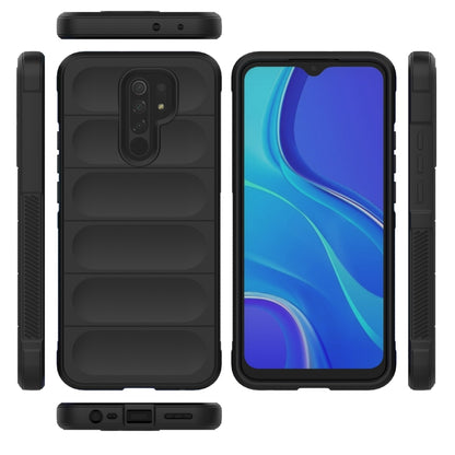 For Xiaomi Redmi 9 Magic Shield TPU + Flannel Phone Case(Black) - Xiaomi Cases by buy2fix | Online Shopping UK | buy2fix