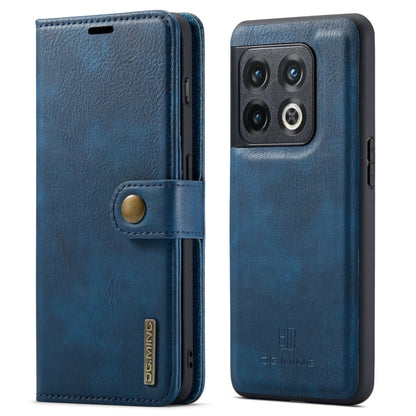 For OnePlus 10 Pro DG.MING Crazy Horse Texture Detachable Magnetic Leather Phone Case(Blue) - OnePlus Cases by DG.MING | Online Shopping UK | buy2fix