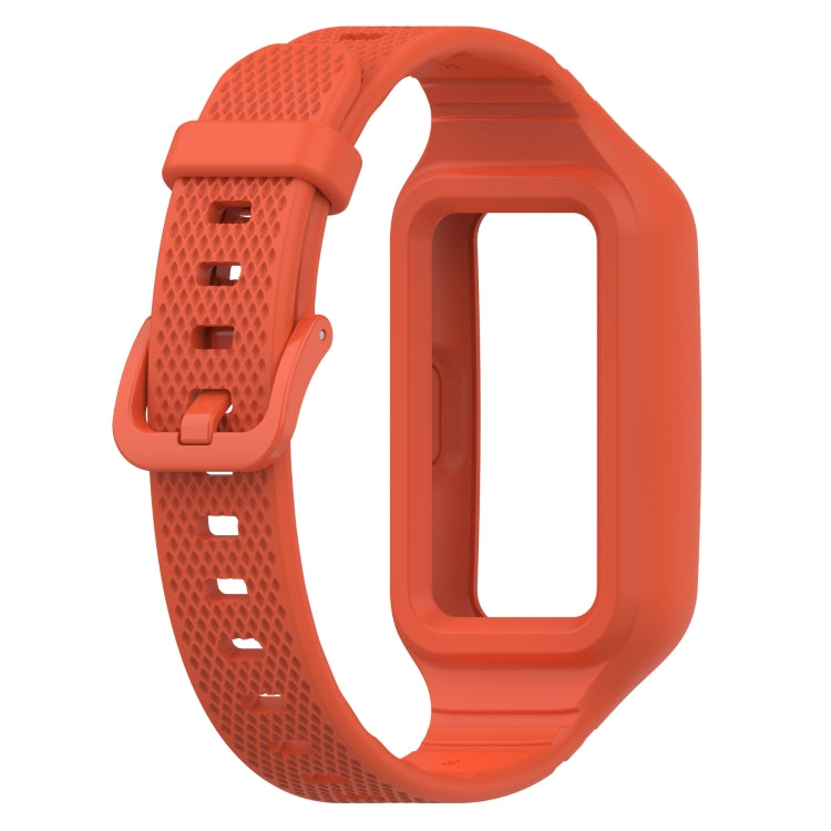 For Huawei Band 8 / Huawei Band 7 / Honor Band 6 Universal Integrated Silicone Watch Band(Red Tea Orange) - Watch Bands by buy2fix | Online Shopping UK | buy2fix