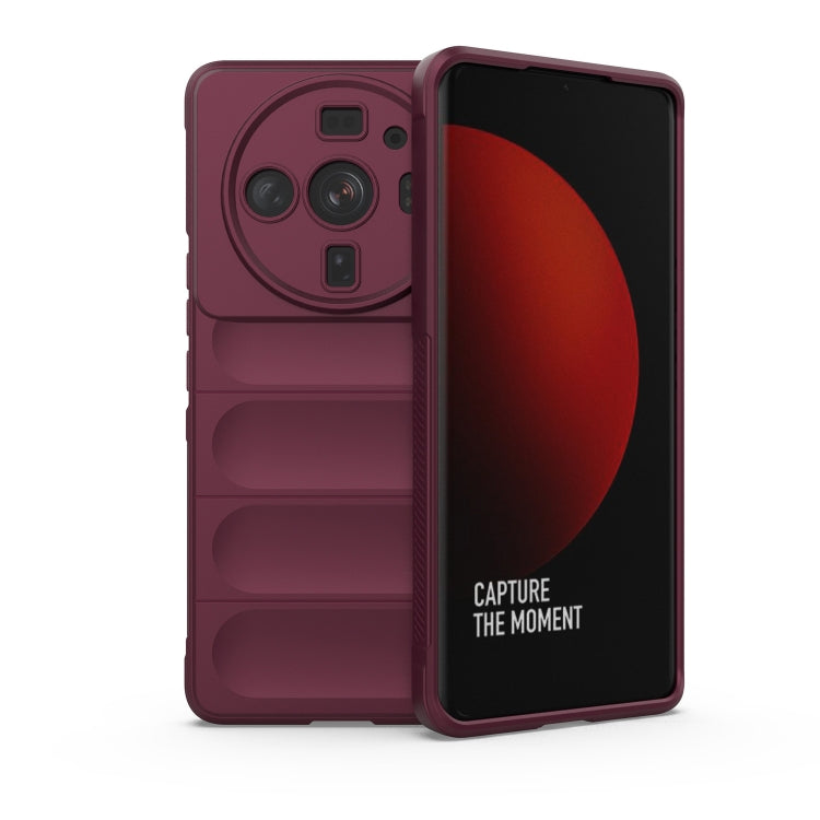 For Xiaomi 12S Ultra Magic Shield TPU + Flannel Phone Case(Wine Red) - Xiaomi Cases by buy2fix | Online Shopping UK | buy2fix