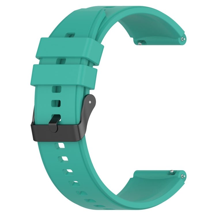 For Samsung Galaxy Watch 5 40mm 20mm Black Buckle Step Silicone Watch Band(Teal) - Watch Bands by buy2fix | Online Shopping UK | buy2fix