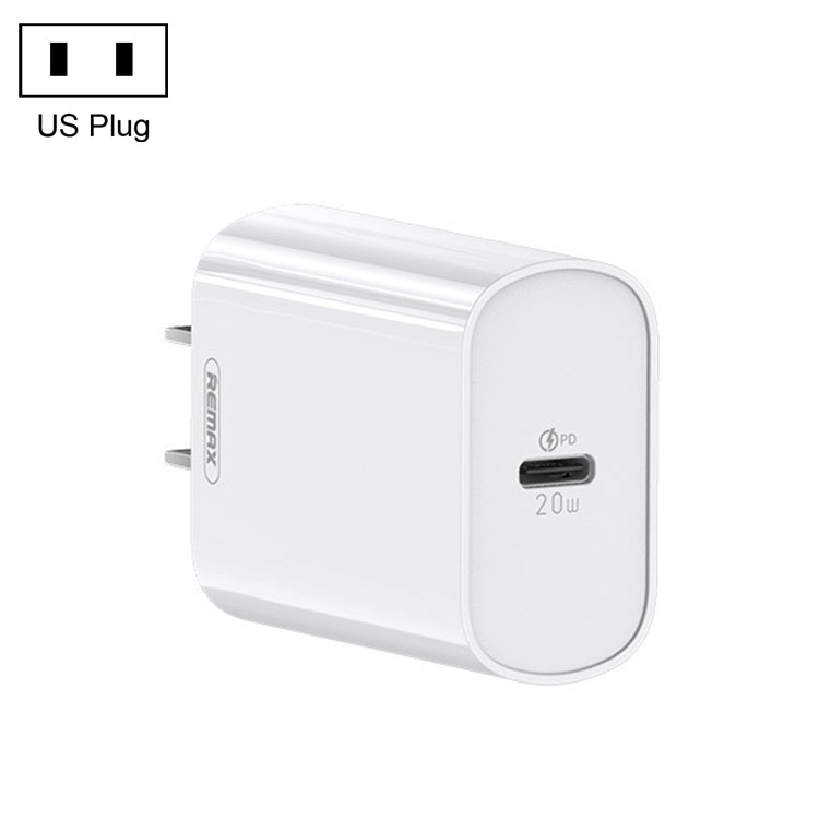 REMAX RP-U70 Jane Series 20W USB-C/Type-C PD Fast Charger, Specification:US Plug(White) - USB Charger by REMAX | Online Shopping UK | buy2fix