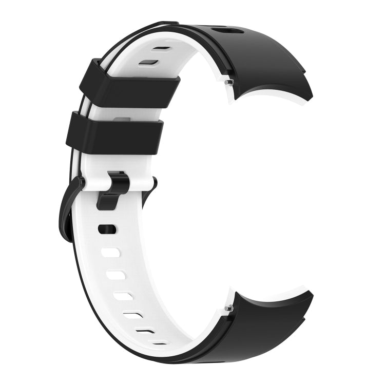 For Samsung Galaxy Watch5 Pro 45mm/5 44mm/5 40mm Two-color Silicone Strap Watch Band(Black White) - Watch Bands by buy2fix | Online Shopping UK | buy2fix