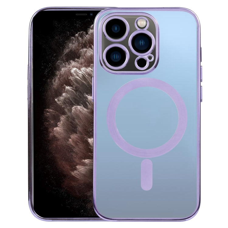 For iPhone 11 Pro Max MagSafe Electroplating Straight TPU Phone Case (Purple) - iPhone 11 Pro Max Cases by buy2fix | Online Shopping UK | buy2fix