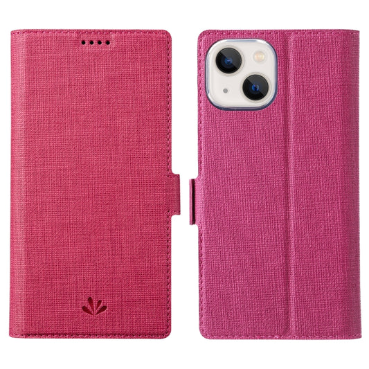 For iPhone 13 mini ViLi K Series Dual-side Buckle Magsafe Leather Phone Case (Rose Red) - iPhone 13 mini Cases by ViLi | Online Shopping UK | buy2fix