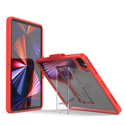 For iPad Pro 11 2022 / 2021 / 2020 / 2018 Mutural Transparent Holder Tablet Case(Red) - iPad Pro 11 (2022/2021) Cases by Mutural | Online Shopping UK | buy2fix