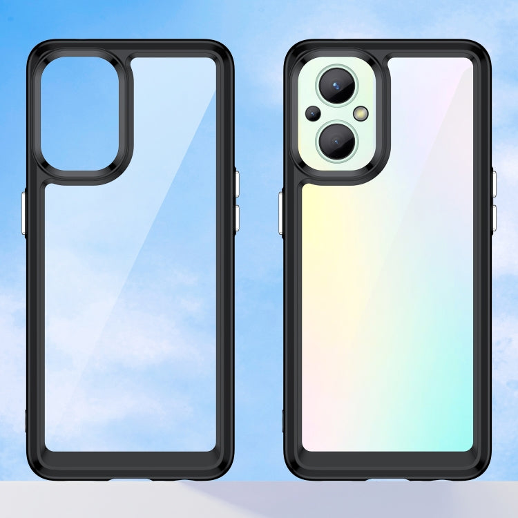 For OPPO Reno 7Z 5G Colorful Series Acrylic + TPU Phone Case(Black) - OPPO Cases by buy2fix | Online Shopping UK | buy2fix